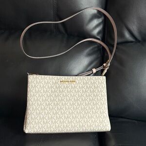 Michael Kors Cream MK Logo Crossbody Bag